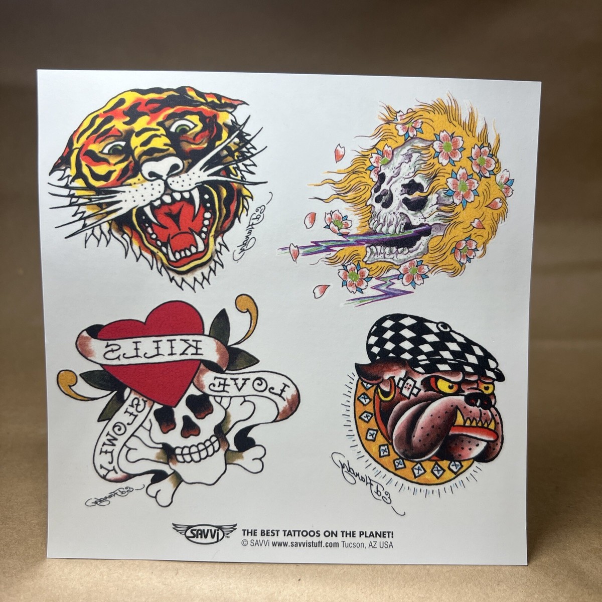 1989 Ed Hardy Rare Vintage Savvi Sheet Temporary Tattoo