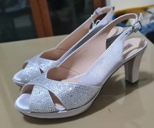 Scarpe donna da Cerimonia, con tacco, Queen Helena, colore argento, taglia 38