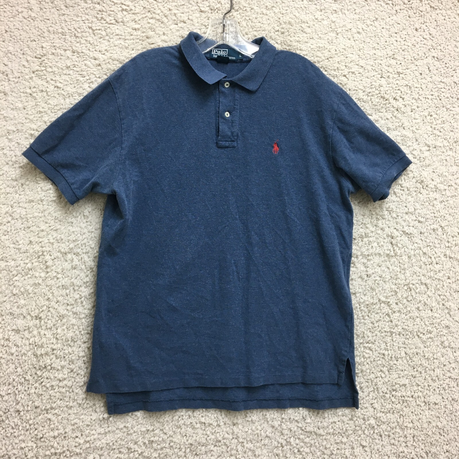 Polo Ralph Lauren Shirt Large Adult Blue Short Sleeve Classic Pony Golf Mens L