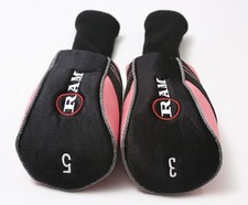 Lot of 2 Ram Golf Club Fairway Wood Head Covers Set for 3 & 5 Woods Pink Black