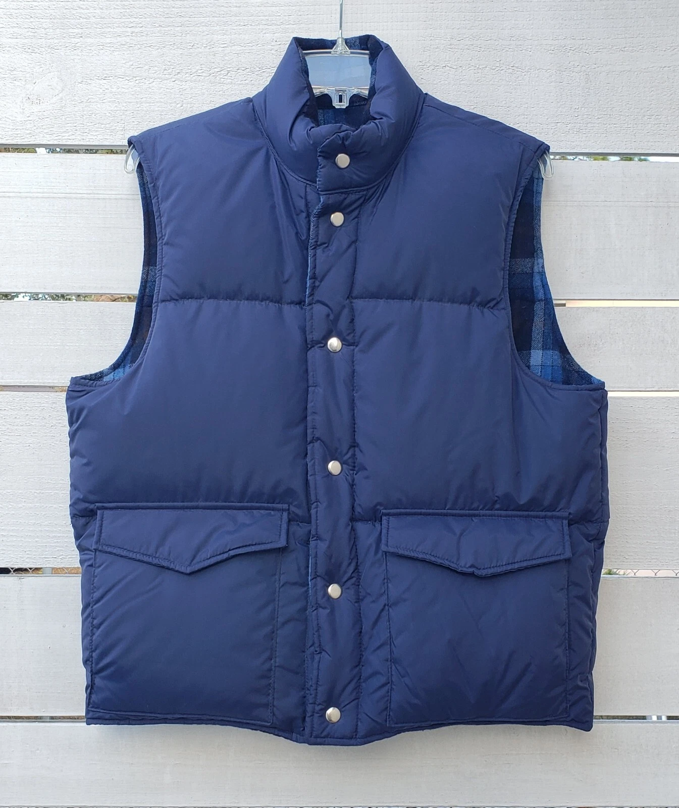Vtg Field & Stream Gordon & Ferguson Co Mens M Reversible Down Puffer Vest Plaid