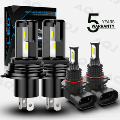 For Pontiac Vibe 2003-2008 LED Headlight High/Low + Fog Light Bulbs Kit 4X 6000K