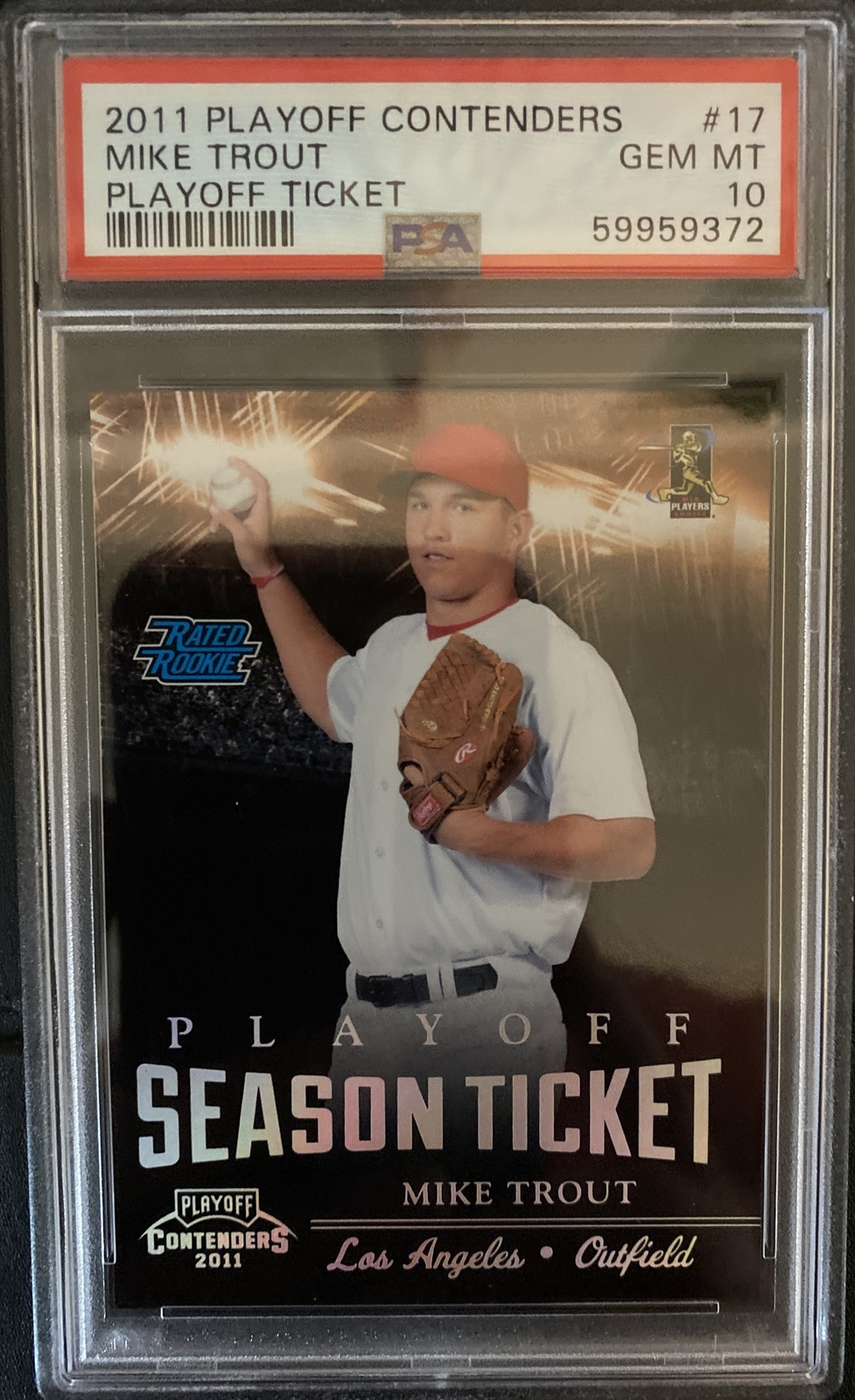 2011 Playoff Contenders Mike Trout Playoff Ticket #’d 74/99 PSA 10 Gem Mint
