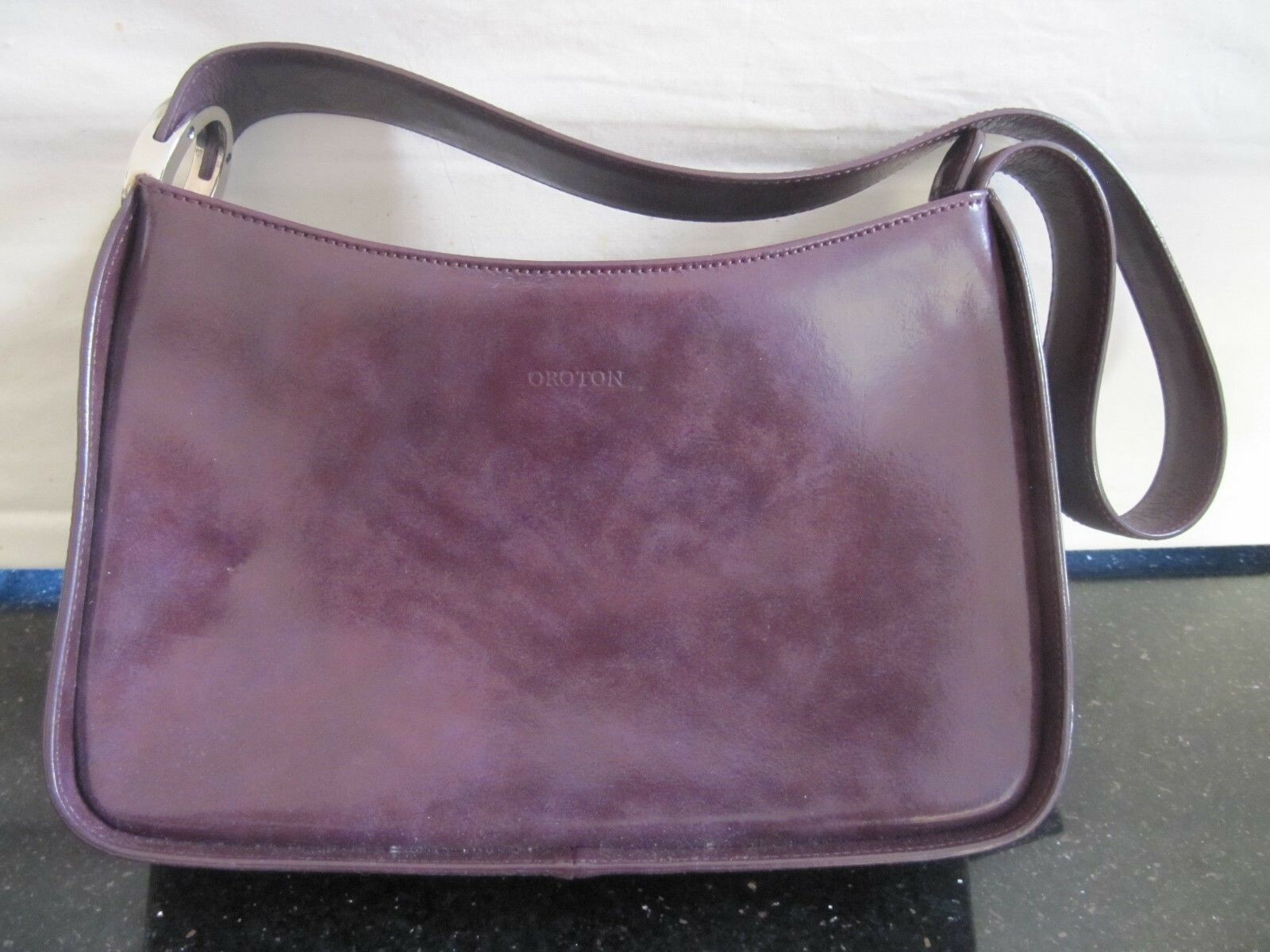 VTG RARE 90's OROTON LIMITED EDITION PLUM SHOULDER BAG WITH ORIGINAL DUST BAG