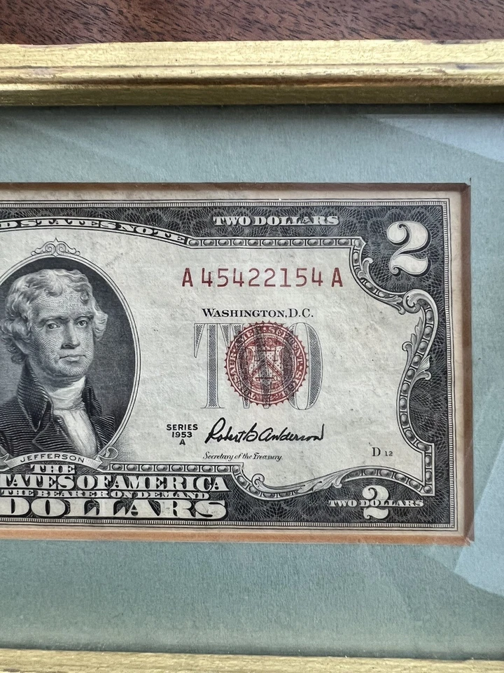 Vintage 1953 two Dollar Bill Legal Tender United States RED SEAL - Image 4 of 4
