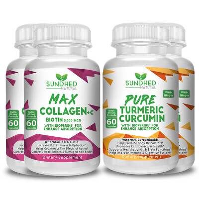 Sundhed Natural Max Collagen Plus C & Pure Turmeric Curcumin
