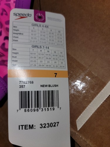 girls size 7 Speedo 2 piece Bathing Suit New With Tags - Picture 2 of 2
