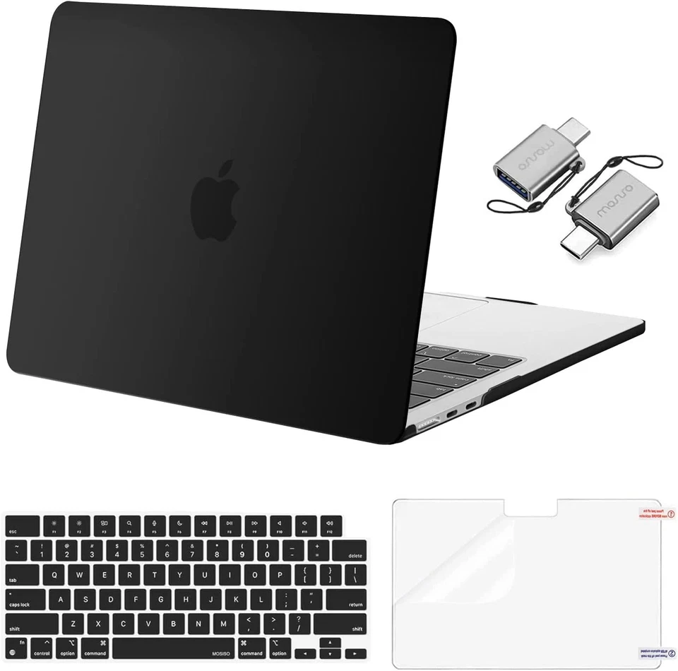 Case for MacBook Pro/Air with Keyboard Cover+Screen Protector+2xType C USB Adapt - Image 3 of 4