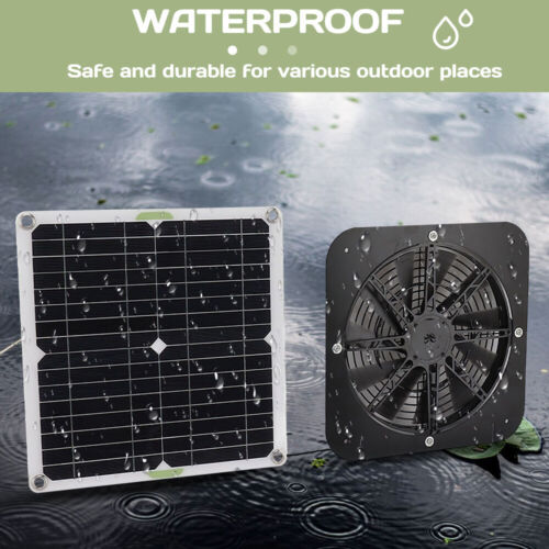 13.5inch Solar Powered Exhaust Fan Solar Panel Fan 20W For Shed Attic Greenhouse - Picture 10 of 37