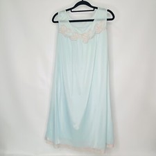 Pinehurst Lingerie Small Nightie Blue Lace Trim Short Made in USA Vintage