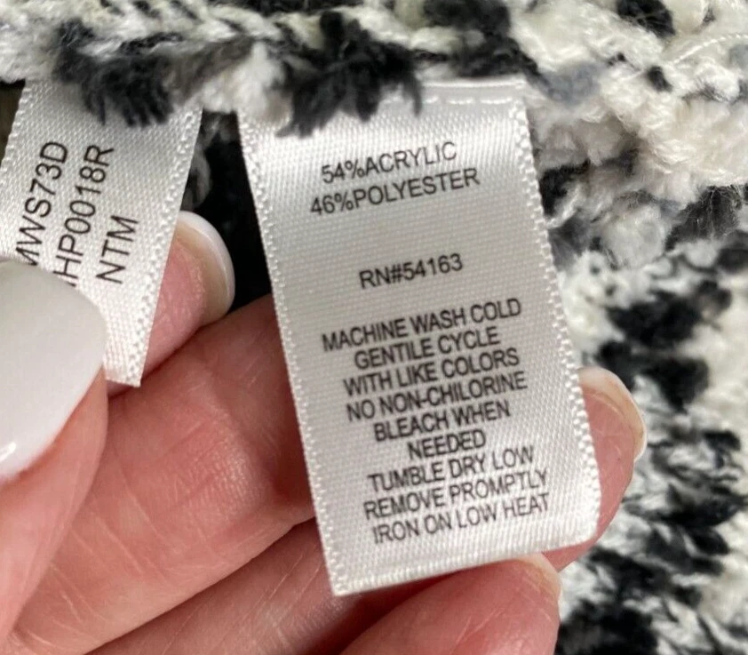 Cárdigan tejido confeti blanco y negro Marc New York para mujer talla S Dark Academia Foto 4 de 4
