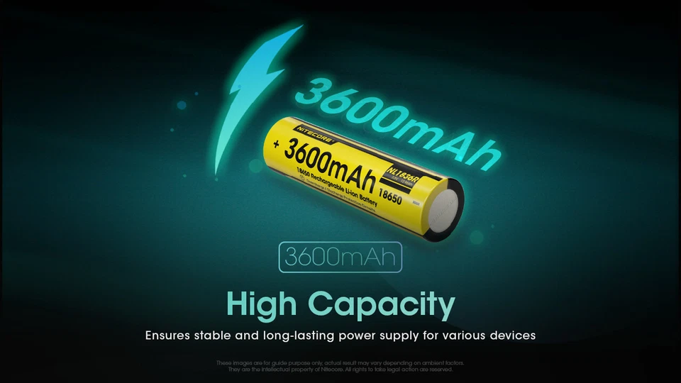Nitecore NL1836R, 3600mAh USB-C Rechargeable Li-Ion Battery - Image 2 of 4