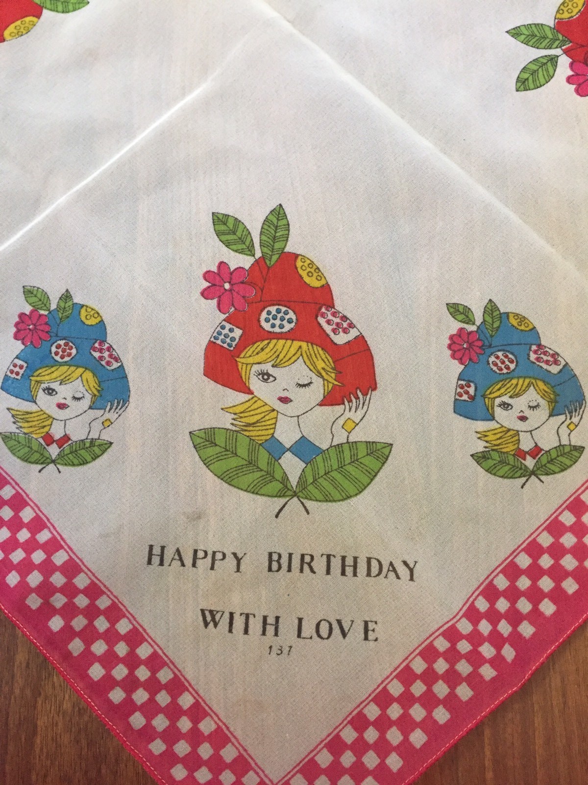 Vintage Happy Birthday with Love Winking Scandina… - image 1