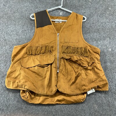 VINTAGE Black Sheep Vest Mens 2XL Brown Canvas Utility Hunting Shooting Game 80s