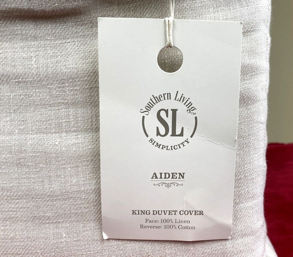 Funda nórdica Southern Living Simplicity beige AIDEN King lino algodón natural Clr Foto 2 de 4