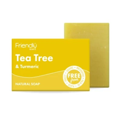 FRIENDLY SOAP - TEA TREE & TURMERIC NATURAL SOAP | CHOOSE FROM FULL RANGE-95g