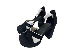 A New Day Womens Becky High Block Heel Platform Sandals Heels Black Size 7.5
