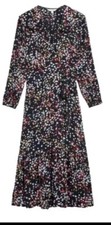 MARKS & SPENCER X GHOST HOLLY WILLOUGHBY STAR PRINT MIDI WRAP DRESS Size 10