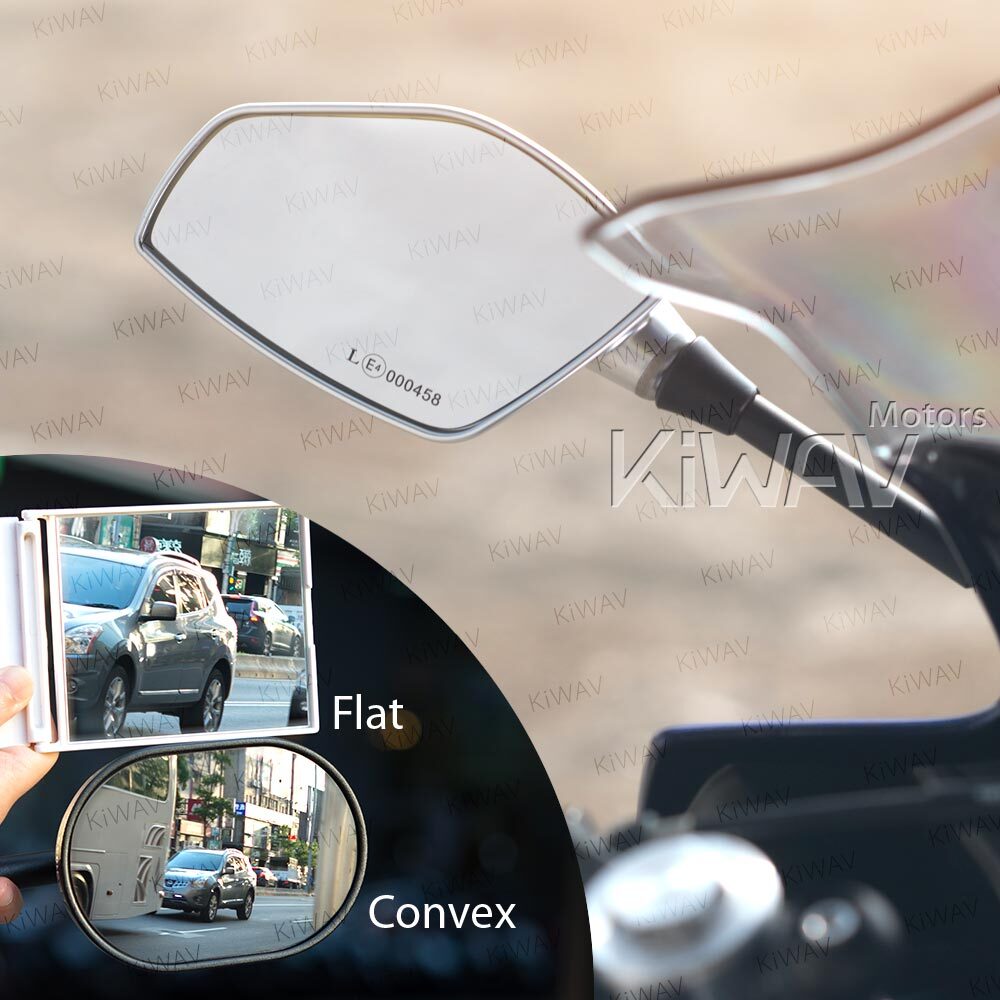 Fairing mirrors silver FIN style convex fits KAWASAKI Ninja