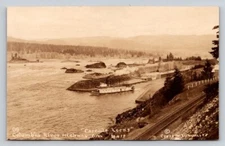 RPPC Aerial View Cascade Locks Paddleboat  Columbia River Highway Photo P680