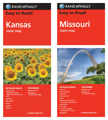 Rand McNally State Maps: Kansas and Missouri (2 Maps) | eBay