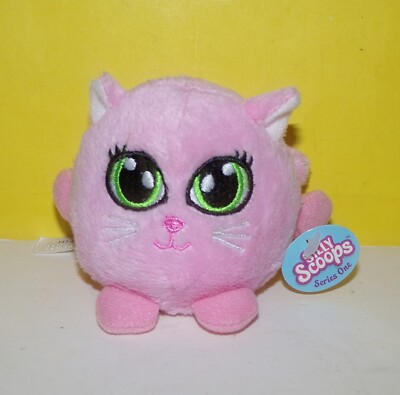 2.5'' Ganz Silly Scoops Series One Plush Pink Cherry Parfait Kitten With Tag