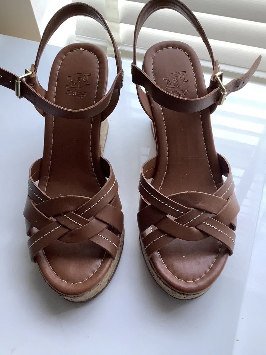 Tan leather sandals heel sales