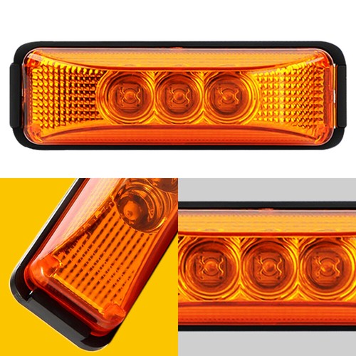 4x Amber 3 LED Side Marker Clearance Lights Waterproof for Trailer Truck RV - Picture 11 of 12