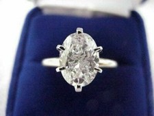4.50 Ct White Oval Cut Lab-Created Diamond Solitaire Engagement Ring 925 Silver