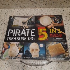 Pirate Treasure Dig - 5 IN 1 Portage Chest Excavation Kit New Sealed