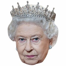 HRH The Queen Crown Celebrity Mask, Flat Card Face
