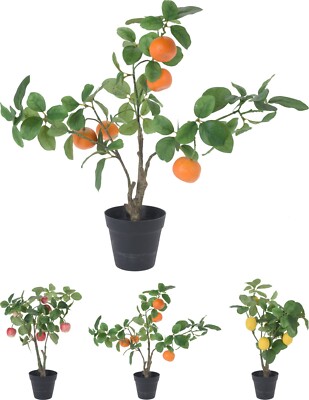 50 cm Kunstpflanzen Zitronenbaum Orangenbaum Apfelbaum Exotische Früchte Tropisch  