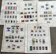RWANDA STAMPS ON ALBUM PAGES FLOWERS, BUTTERFLIES, JFK, ABRAHAM LINCOLN & MORE