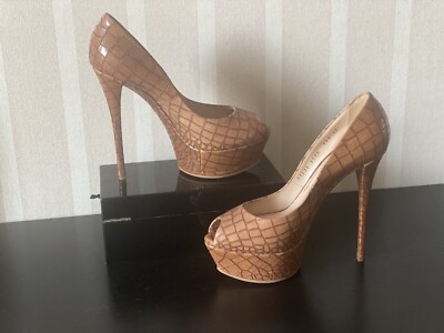 Plateau Pumps 37 Casadei  Cognac Farbe / Echt Leder /  sehr gute Zustand