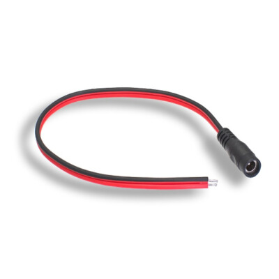 Kentek 1ft CCTV DVR Power Pigtail Cable DC 5.5 x 2.1mm Female Bare Wire 12 inch