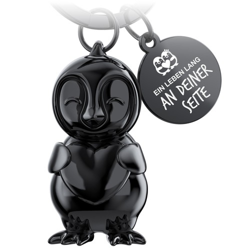 Pinguin Schlüsselanhänger "Frosty" mit Herz, Partnerin Liebe Geschenk mit Gravur - Bild 3 von 7