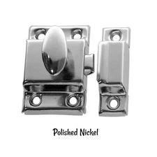 1-7/8" Stamped Steel Latch Flush Mount Furniture Cabinet Polished Nickel Finish