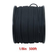 Black Nylon Solid Braid Rope High UV  Abrasion Resistance 1/8 Inch  500ft