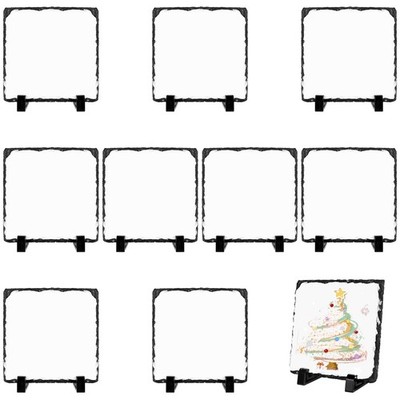 10er Pack Sublimationsschieferrohlinge, 15 x 15 cm Hitze 14 x 14 x 0,7 cm, grau 