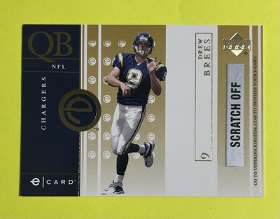 Drew Brees 2001 Upper Deck E-card Rookie Card Unscratched #E-DB Chargers, Saints