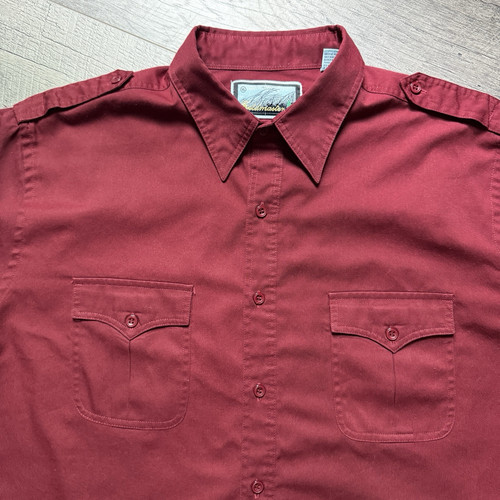 Vintage Fieldmaster Size XL Safari Button Up Red 100% Cotton Made In Hong Kong - Picture 1 of 12