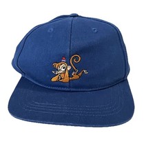 Disney's Aladdin Abu Hat Youth Kids 7-10 M/L Blue Adjustable Baseball Cap Monkey