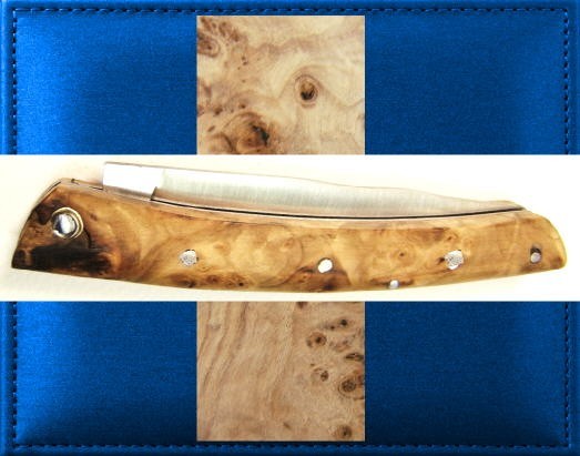 * UNIQUE FOLDING KNIFE LE THIERS * MOTHER BIRCH * GUILLOCHÉ SPRING * FRANCE *