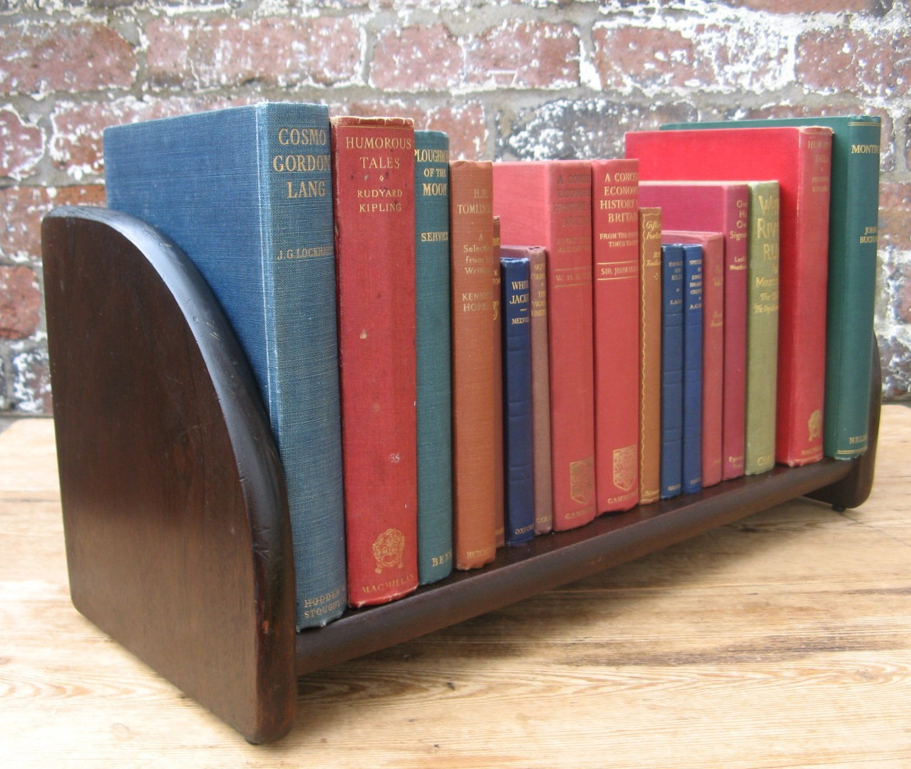 Large Vintage Oak Wood Book Trough