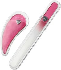 Glass Nail File Set by Bona Fide Beauty - Ergo File - Premium Nail Care Tools