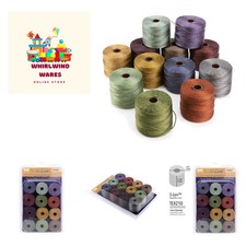 S-Lon Bead Cord   .5 mm Twisted Nylon Cord for Stringing, 12-Pack, Forest Mix...