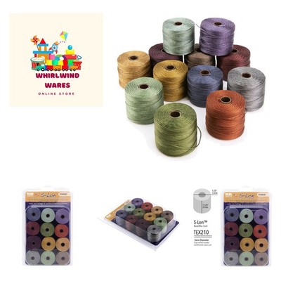 S-Lon Bead Cord   .5 mm Twisted Nylon Cord for Stringing, 12-Pack, Forest Mix...
