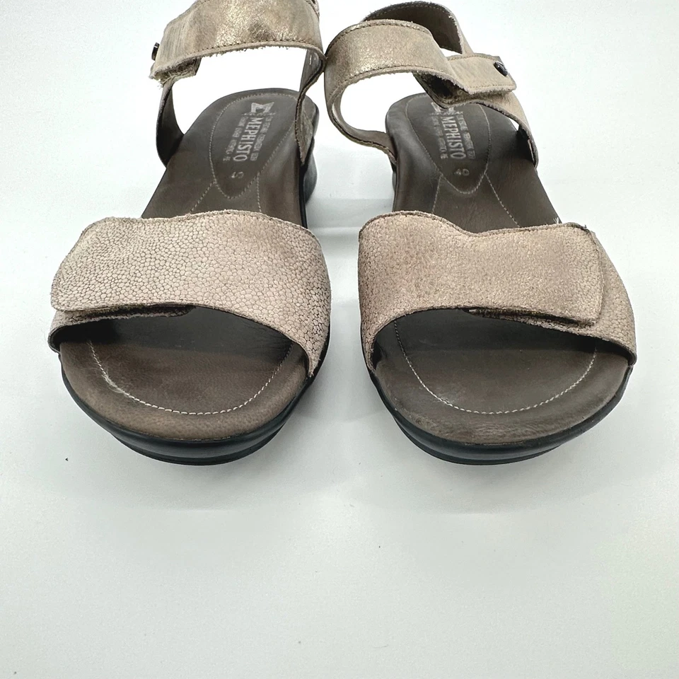 MEPHISTO 女式凉鞋棕褐色皮革可调肩带舒适空气放松尺寸 40 — 第 2/4 张图片