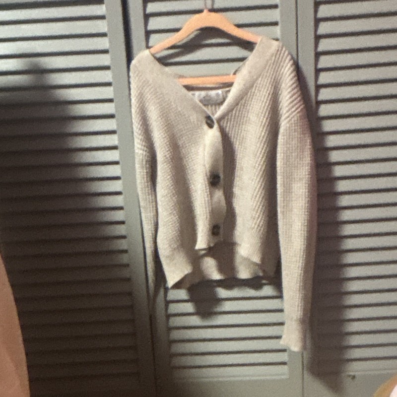 Pook's Appel Girls Beige Knit Cardigan Sweater Button Front V-Neck 5T
