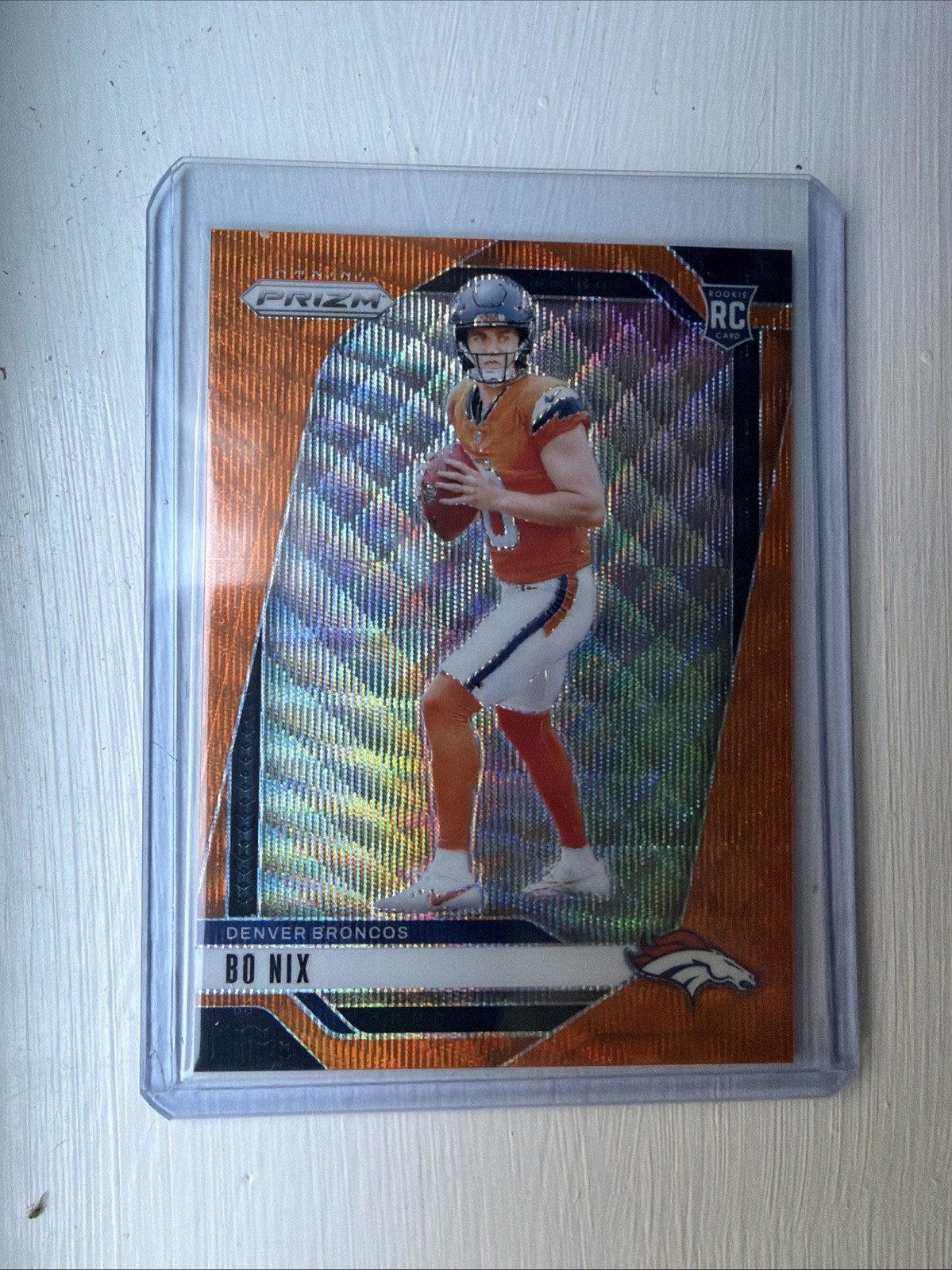 2024 Panini Prizm Bo Nix Orange Wave /60 Broncos RC #309
